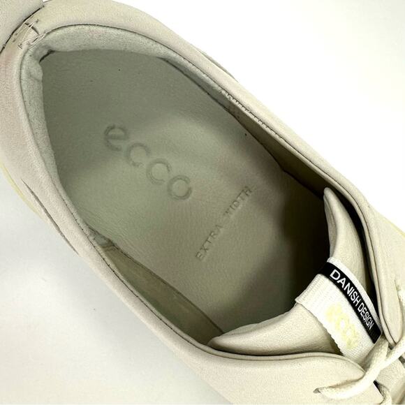 Ecco Women Danish Design Sneakers Size 10 White Leather Lace-Up Unisex Shoes - Picture 15 of 16